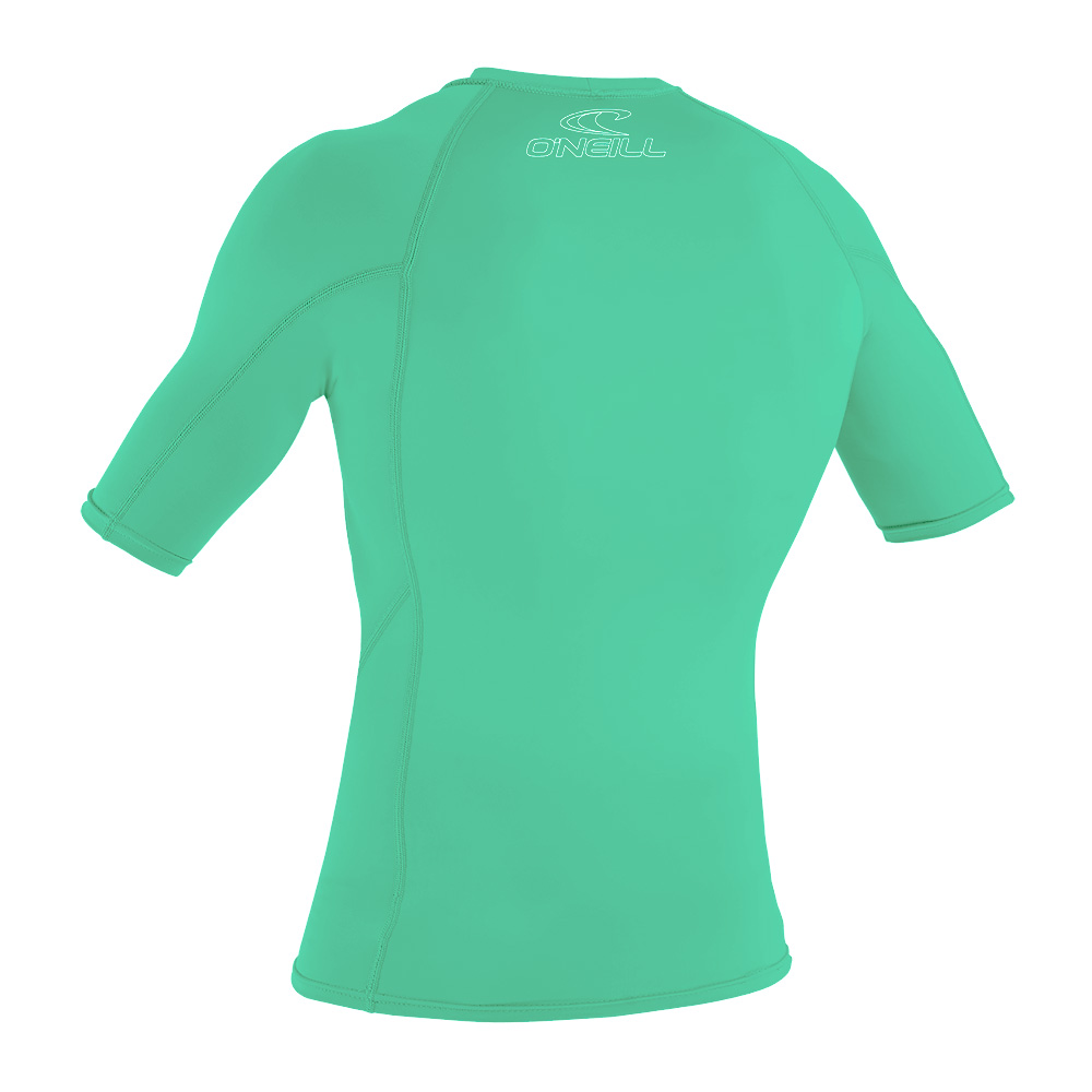 korte mouwen rash guard kind aqua blauw