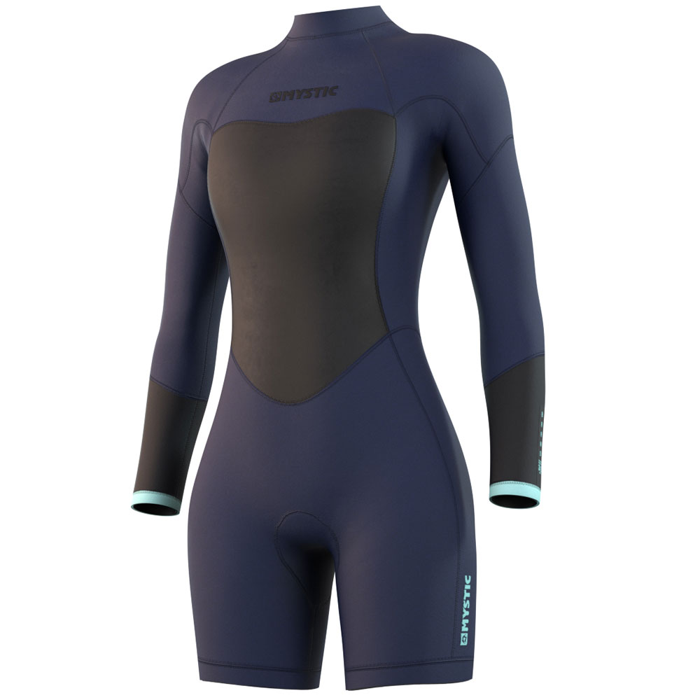 Mystic Brand lange mouwen Shorty 3/2mm rugrits Flatlock dames Night blauw foto 1