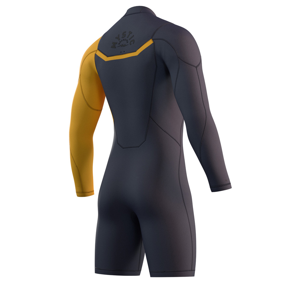 Mystic Marshall Longarm Shorty 3/2mm borstrits heren blauw / geel 2