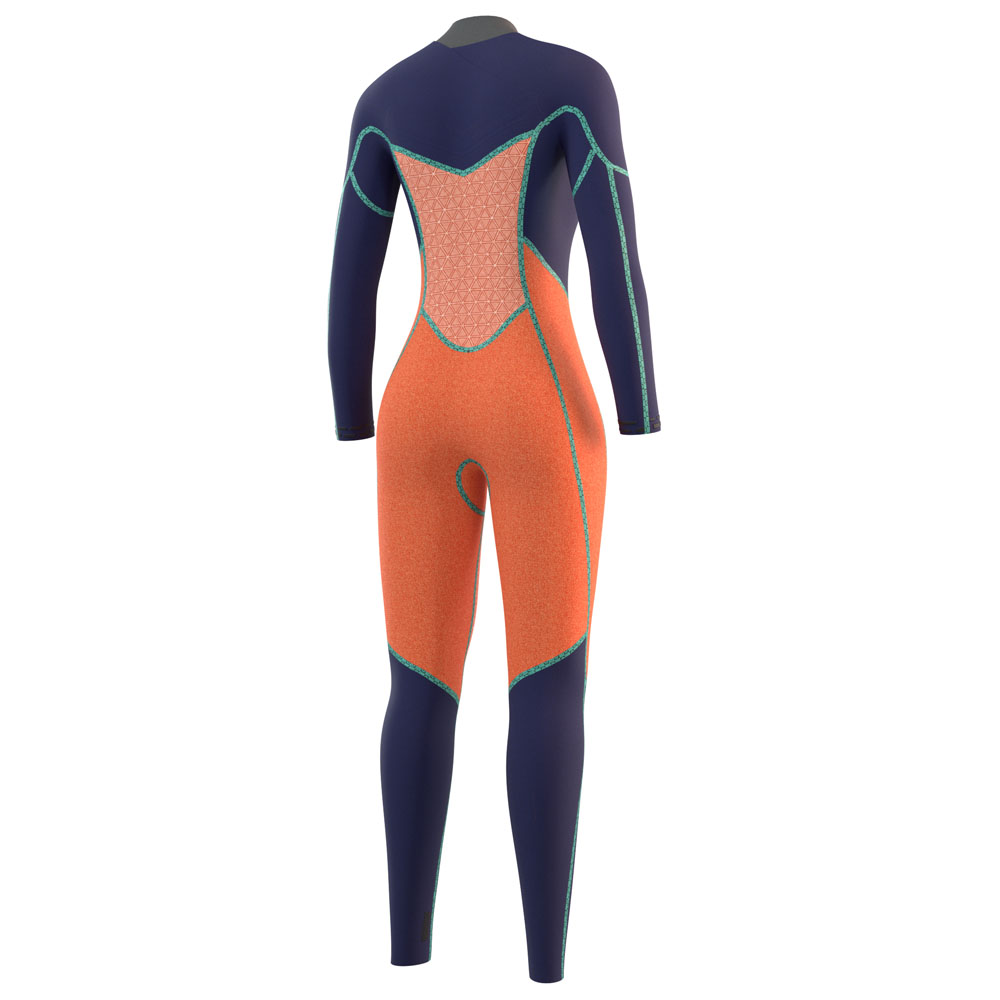 Mystic Jayde fullsuit wetsuit 3/2mm dubbele borstrits dames navy blauw 4