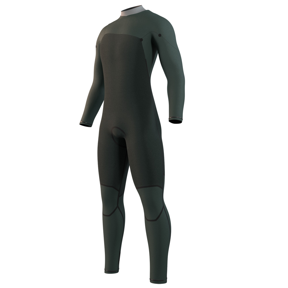 Mystic Motion fullsuit wetsuit 4/3 mm borstrits beige zwart 3