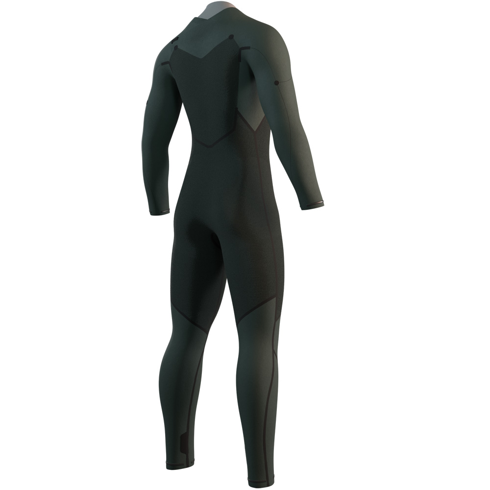 Mystic Motion fullsuit wetsuit 4/3 mm borstrits beige zwart 4