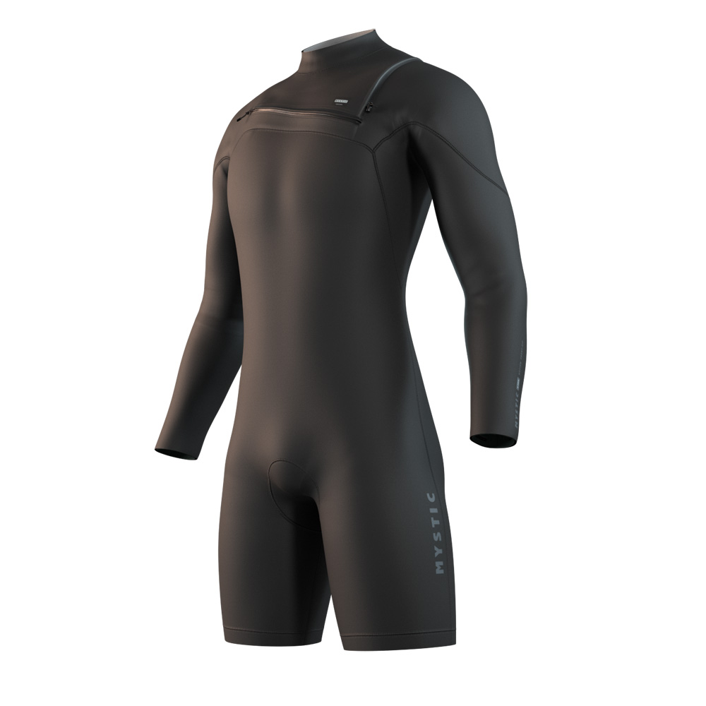 Motion longarm shorty 3/2 mm borstrits heren zwart