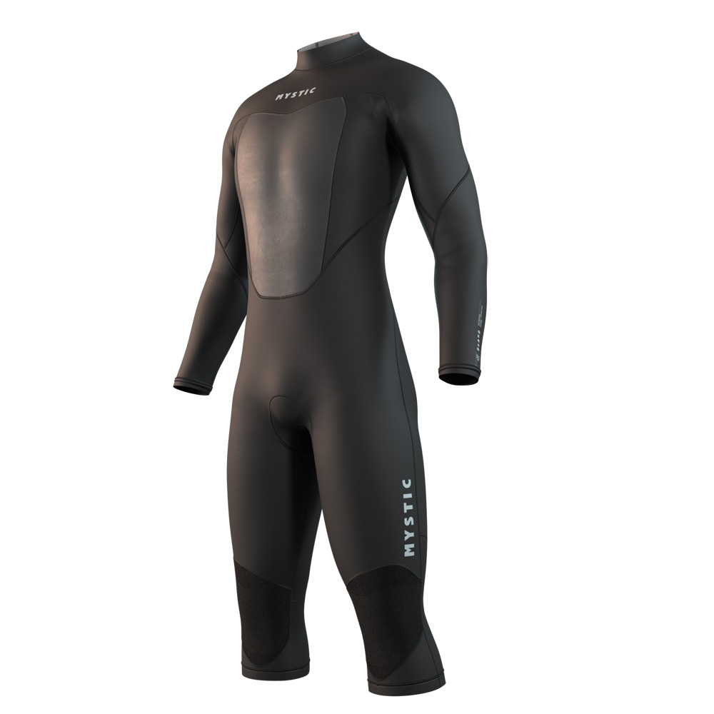 Brand longarm wetsuit Shortleg 3/2 mm rugrits heren zwart