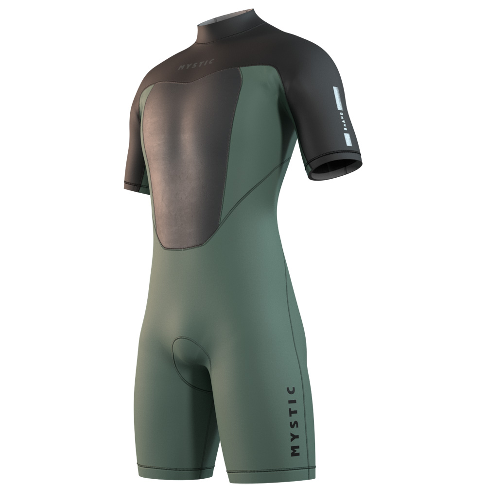 Brand shorty wetsuit 3/2 rugrits heren olijf groen