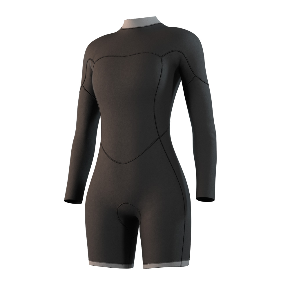 Mystic Brand longarm wetsuit 3/2 mm rugrits dames zwart 3
