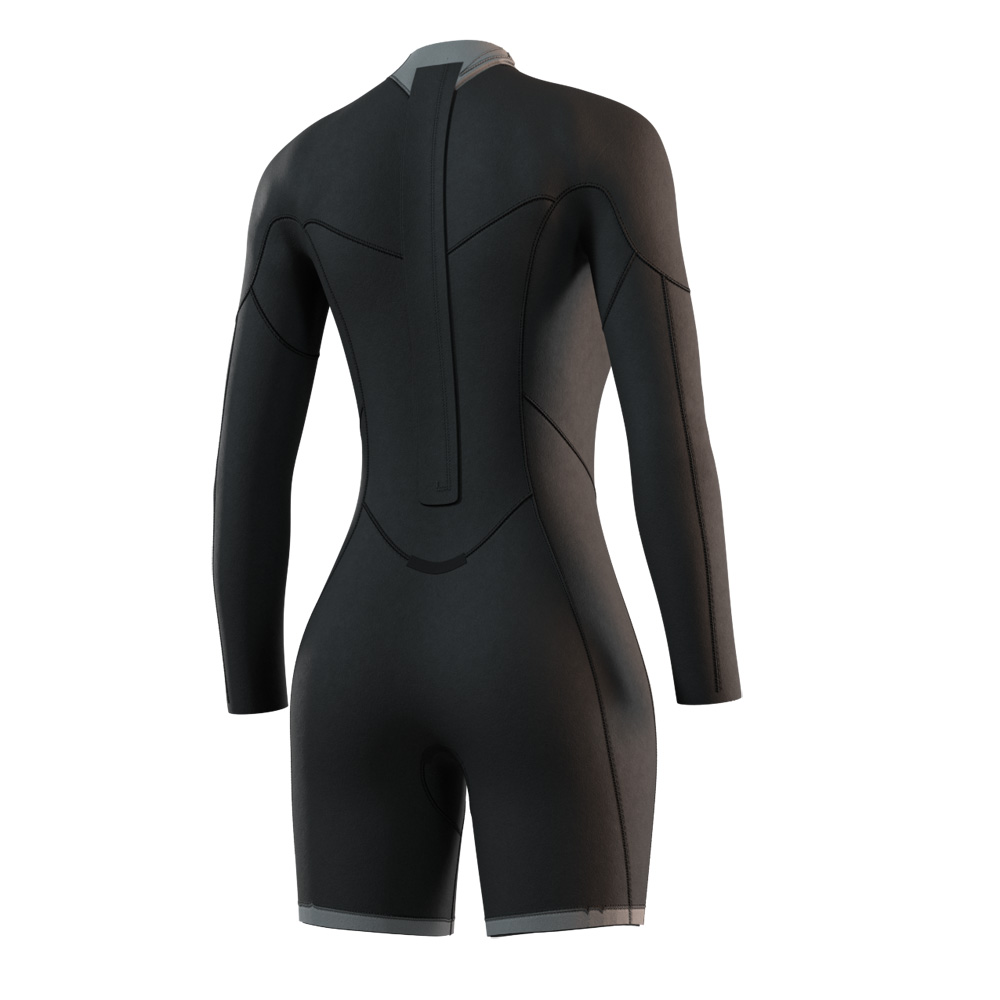Mystic Brand longarm wetsuit 3/2 mm rugrits dames zwart 4
