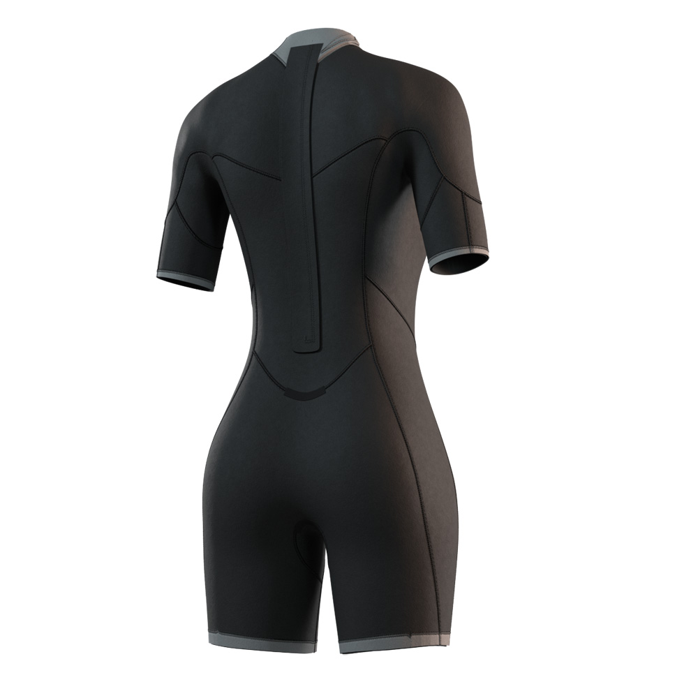 Mystic Brand shorty wetsuit 3/2 mm rugrits dames paars 4