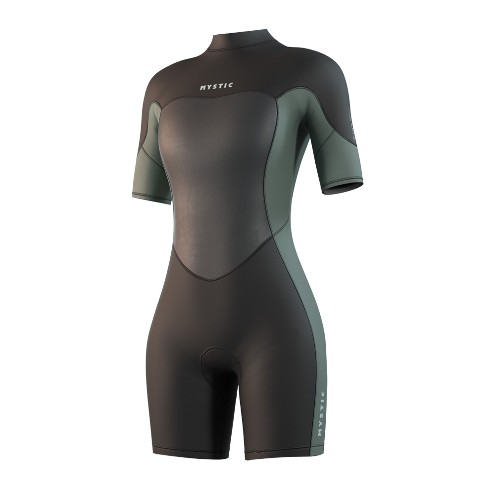 Brand shorty wetsuit 3/2 mm rugrits dames groen