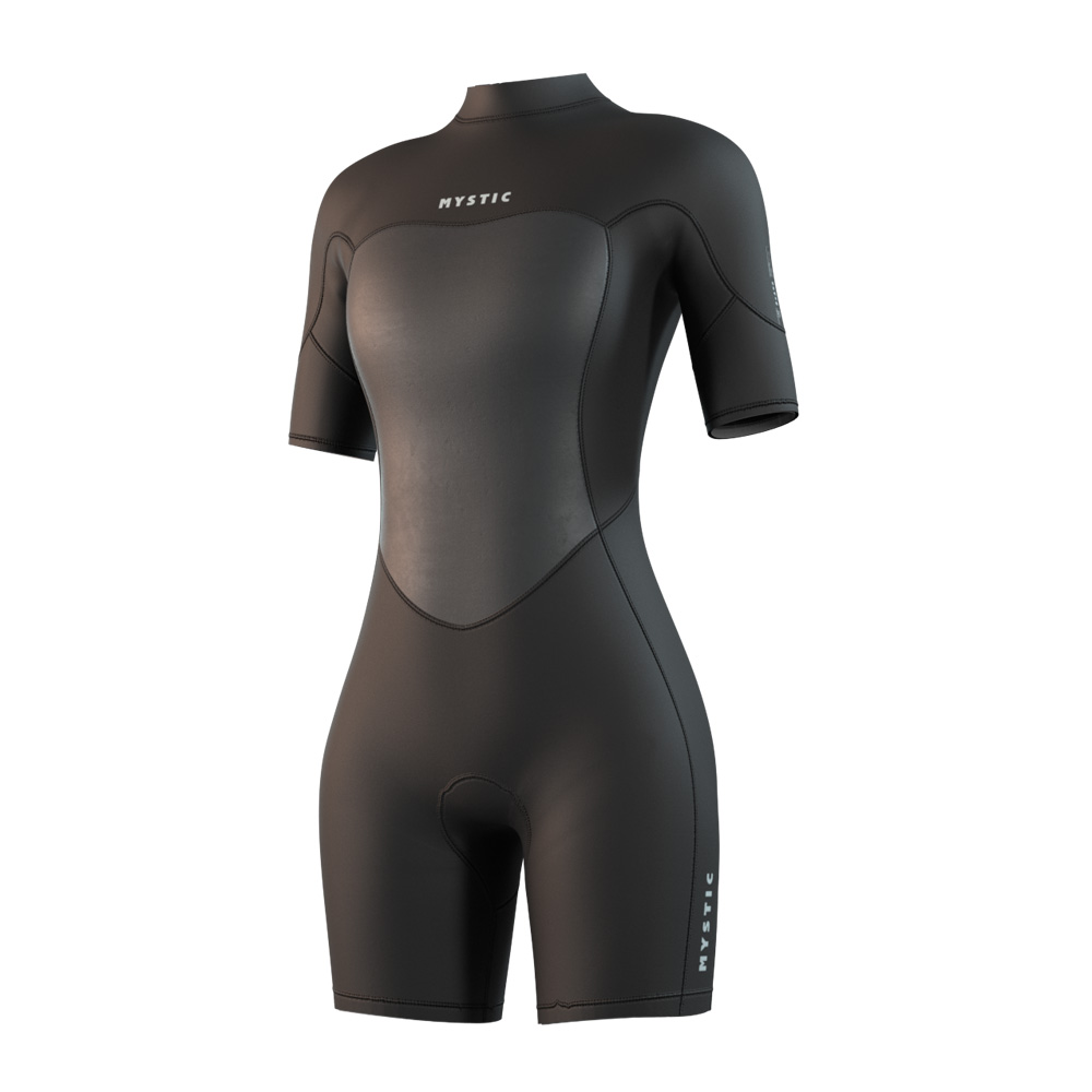 Brand shorty wetsuit 3/2 mm rugrits dames zwart