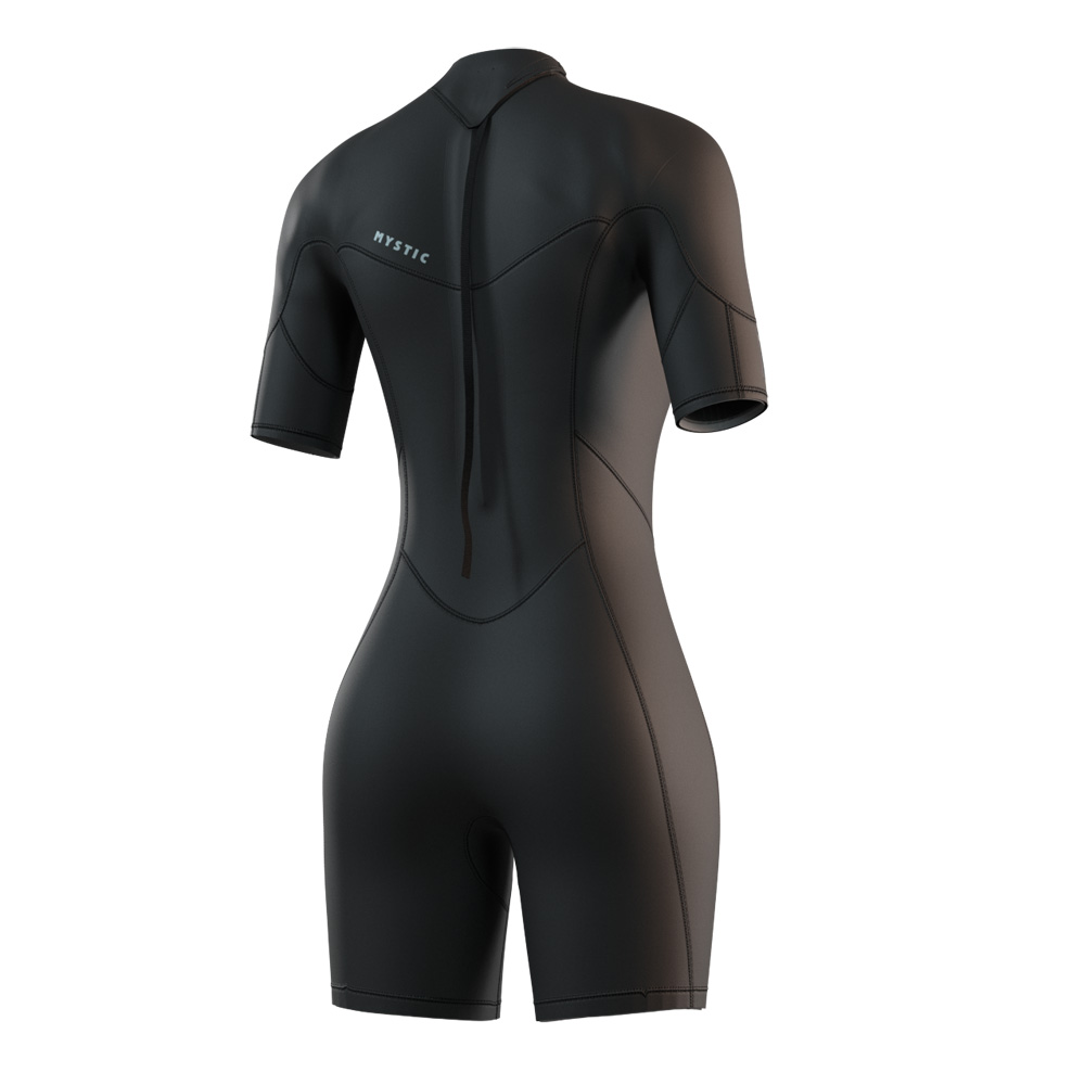 Brand shorty wetsuit 3/2 mm rugrits dames zwart