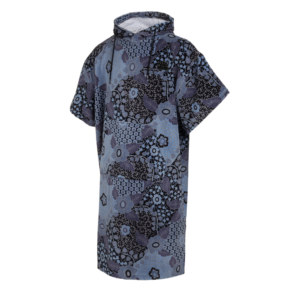 Poncho Velours AOP unisex blauw / zwart