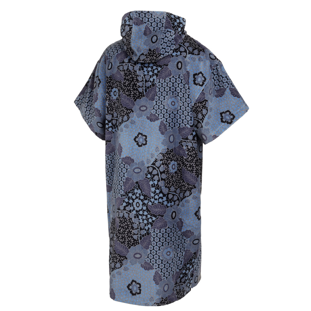 Poncho Velours AOP unisex blauw / zwart