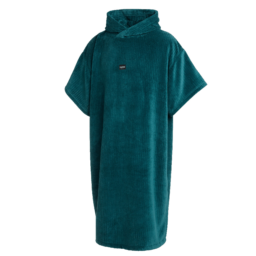 Corduroy poncho teal blauw