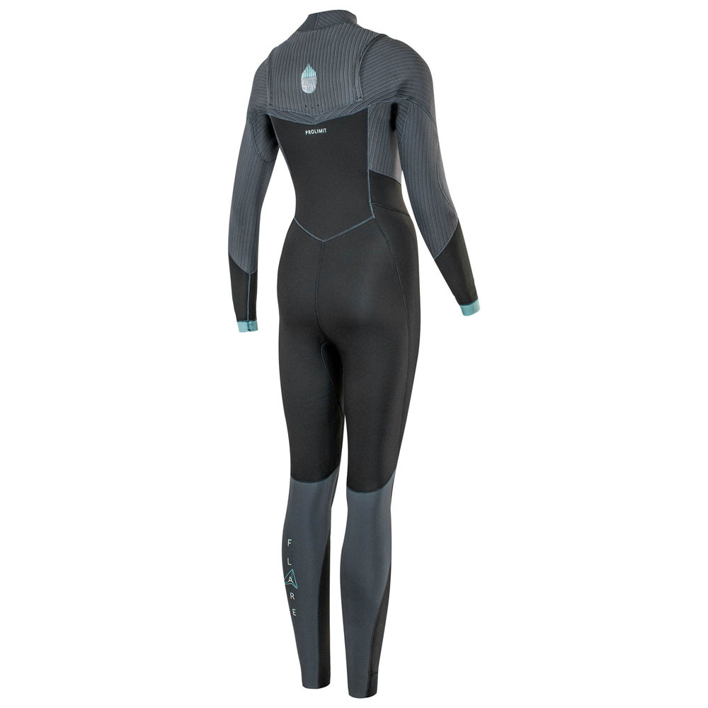 Prolimit Flare steamer DownAirFlex Freezip 4/3 mm borstrits zwart wetsuit dames 2