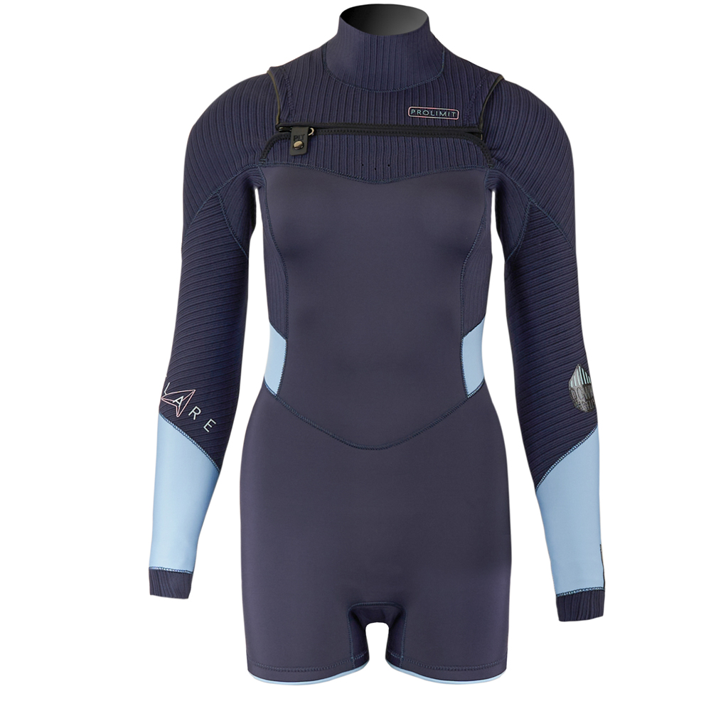 Prolimit Flare longarm shorty Freezip 3/2 mm borstrits zwart wetsuit dames foto 1