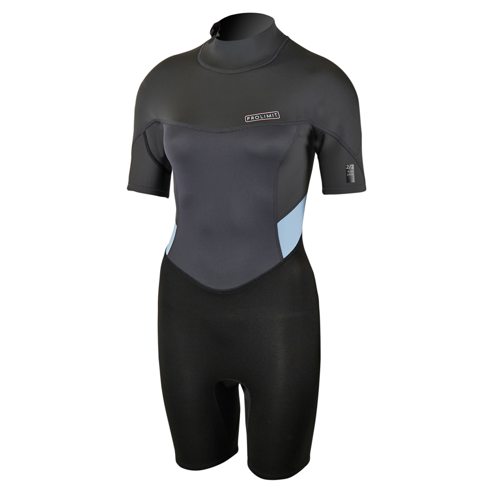 Fire shorty 2/2 mm rugrits blauw/grijs wetsuit dames