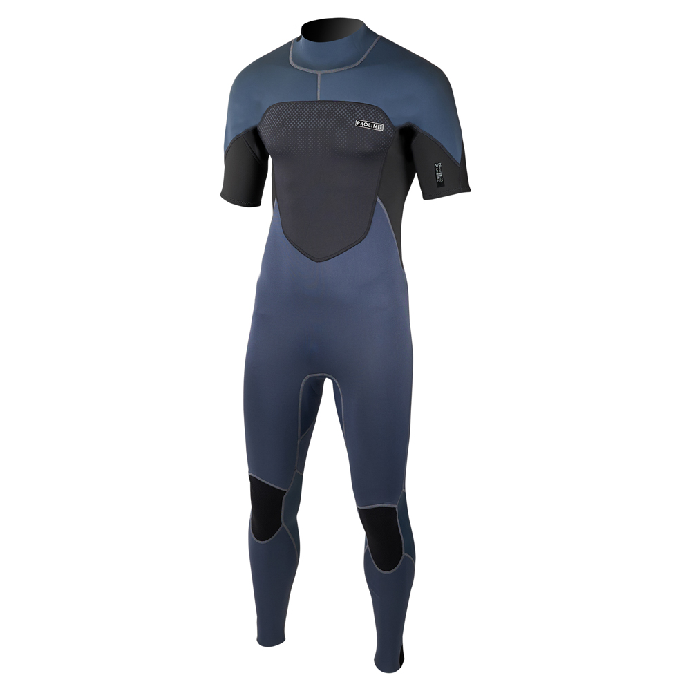 Prolimit Fusion steamer shortarm 3/2 mm rugrits teal/grijs wetsuit heren 2