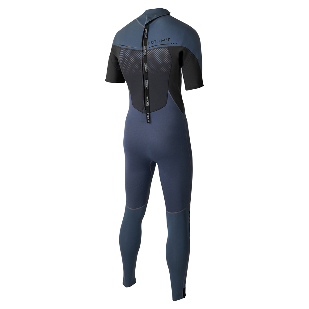 Prolimit Fusion steamer shortarm 3/2 mm rugrits teal/grijs wetsuit heren 3