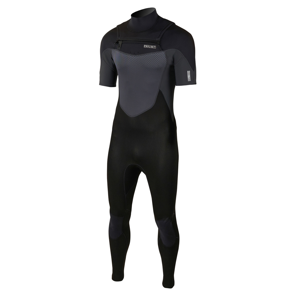Prolimit Fusion steamer shortarm Freezip 3/2 mm borstrits zwart wetsuit heren 2