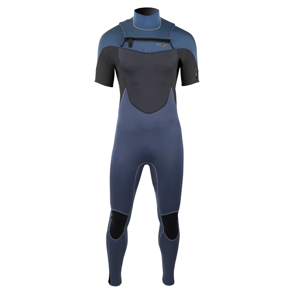 Prolimit Fusion steamer shortarm Freezip 3/2 mm borstrits misty blauw wetsuit heren foto 1