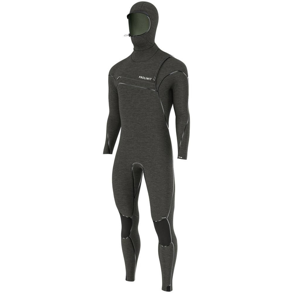 Prolimit Mercury steamer wetsuit 6/4 mm borstrits heren zwart hooded foto 1