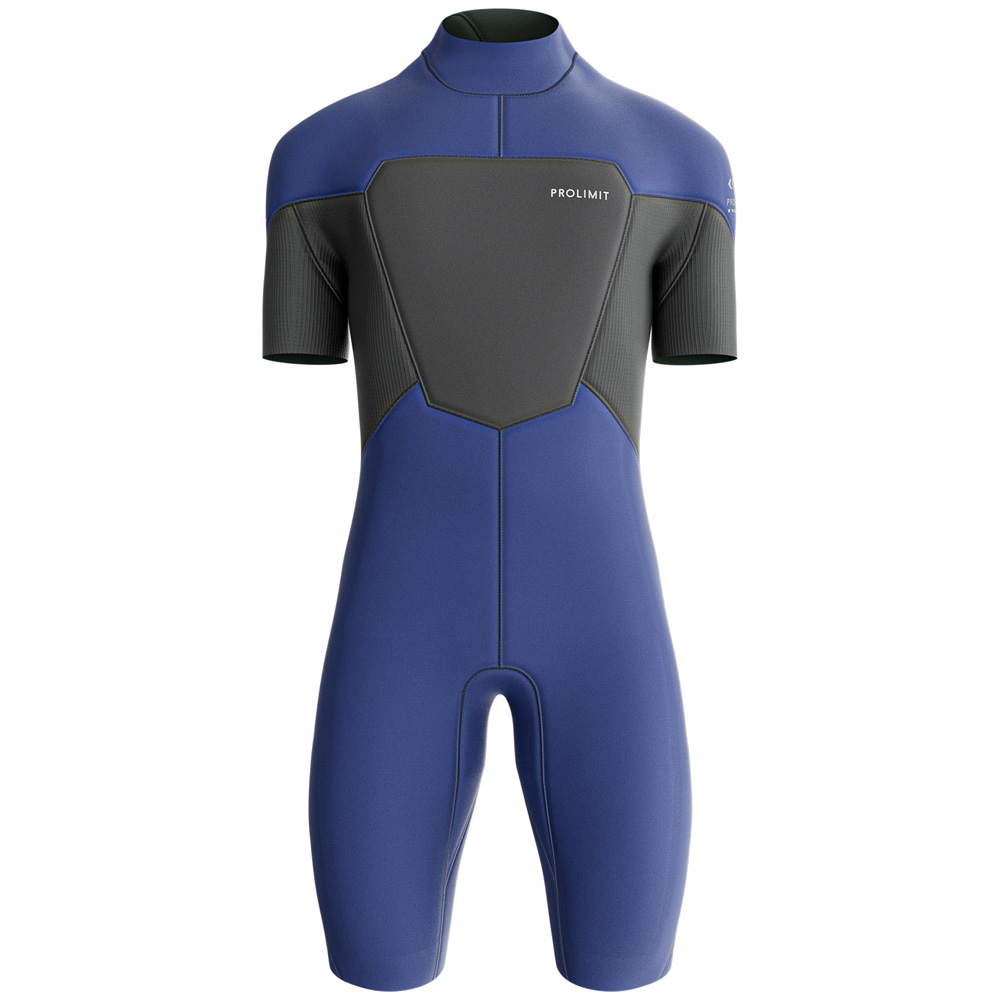 Prolimit Fusion shorty wetsuit 2/2 mm rugrits heren blauw 2