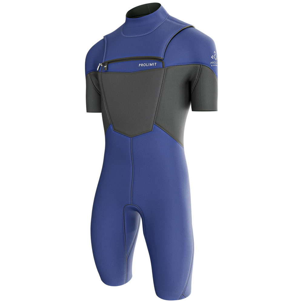 Prolimit Fusion shorty wetsuit 2/2 mm borstrits heren blauw foto 1