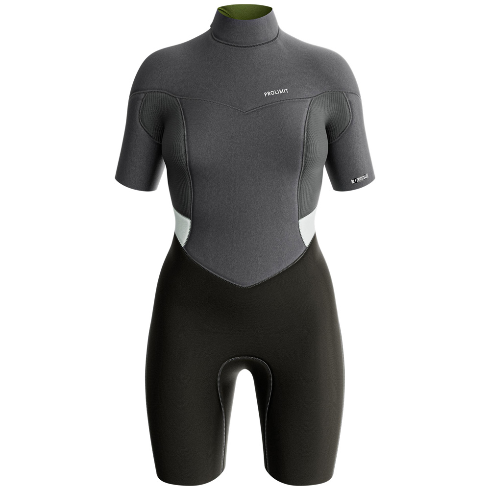 Prolimit Fire Shorty rugrits 2/2 mm dames grijs 2