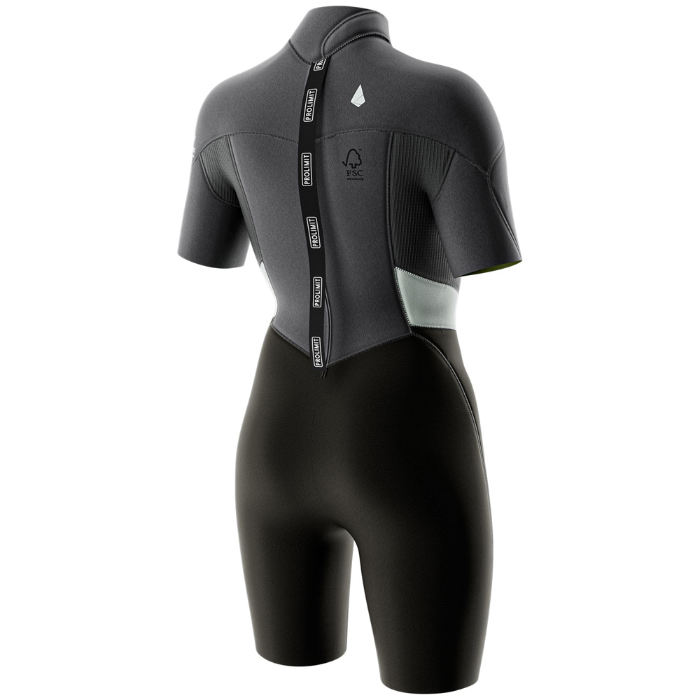 Prolimit Fire Shorty rugrits 2/2 mm dames grijs 3