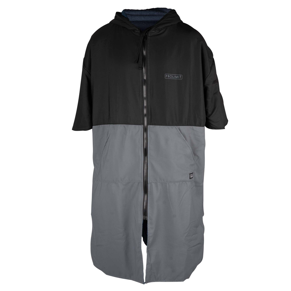 Poncho rits zwart/grijs/blauw