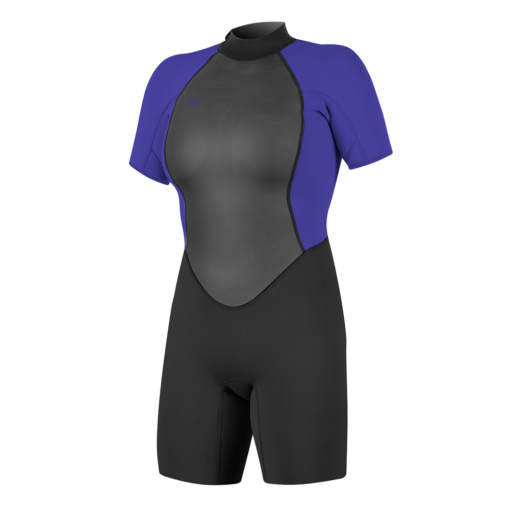 Oneill Reactor-2 2mm rug rits shorty dames zwart/paars foto 1