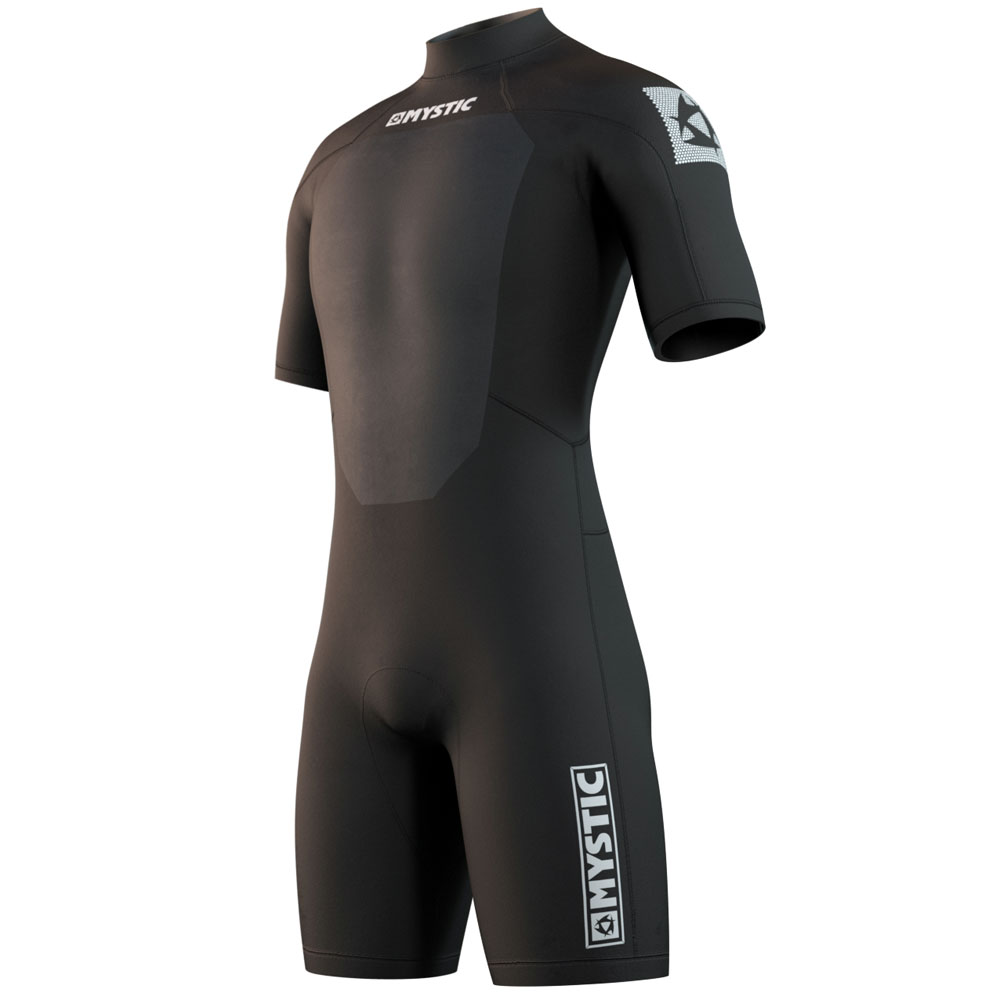 Mystic Brand Shorty 3/2mm rugrits Flatlock Zwart heren wetsuit