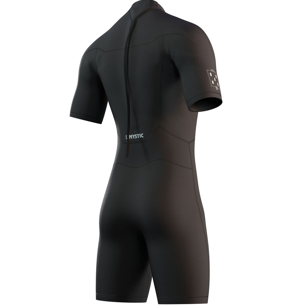 Mystic Brand Shorty 3/2mm rugrits Flatlock Zwart heren wetsuit