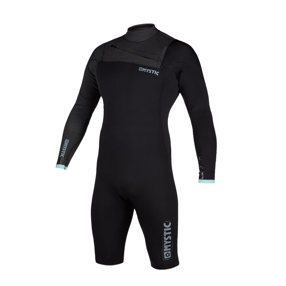 mystic Marshall lange mouwen Shorty 3/2mm borstrits wetsuit heren zwart