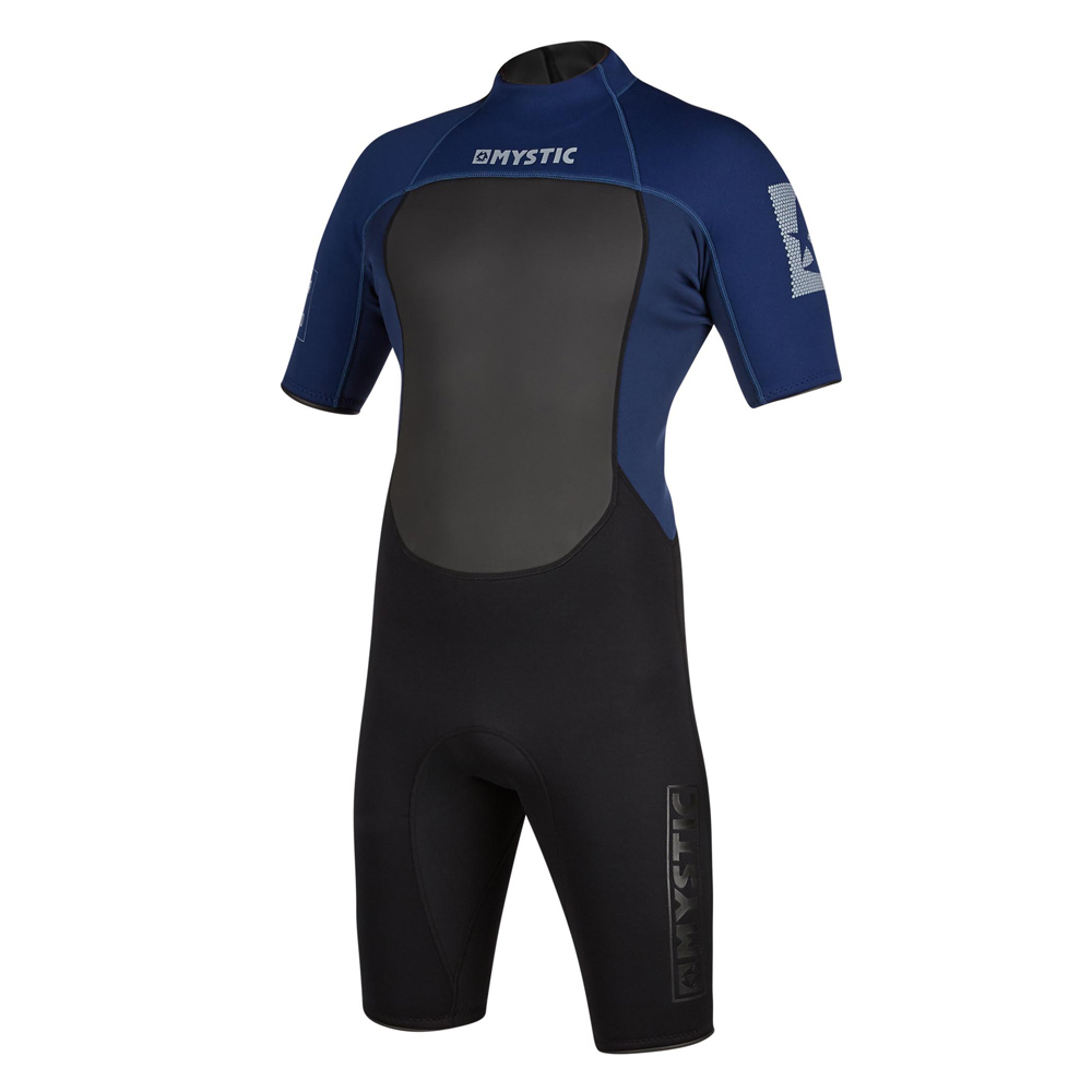 mystic Brand Shorty 3/2mm rugrits Flatlock wetsuit heren Navy Wetsuit