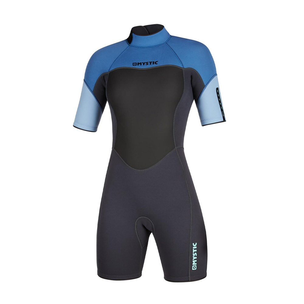 Mystic Brand Shorty 3/2mm rugrits Flatlock dames wetsuit blauw