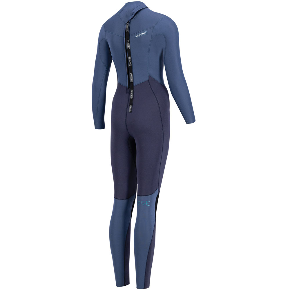 Prolimit Edge fullsuit 3/2 rugrits navy/blauw wetuit dames