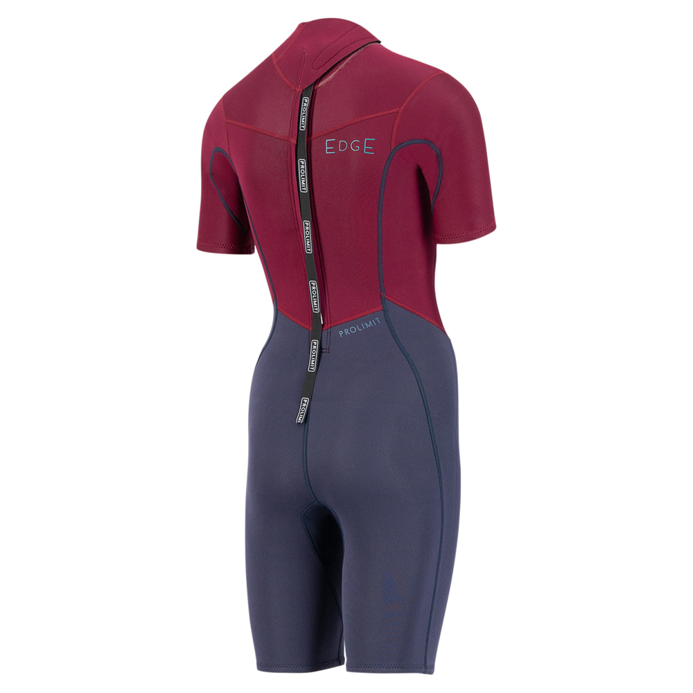 Prolimit Edge Shorty 2/2 rugrits navy/bordeaux wetuit dames