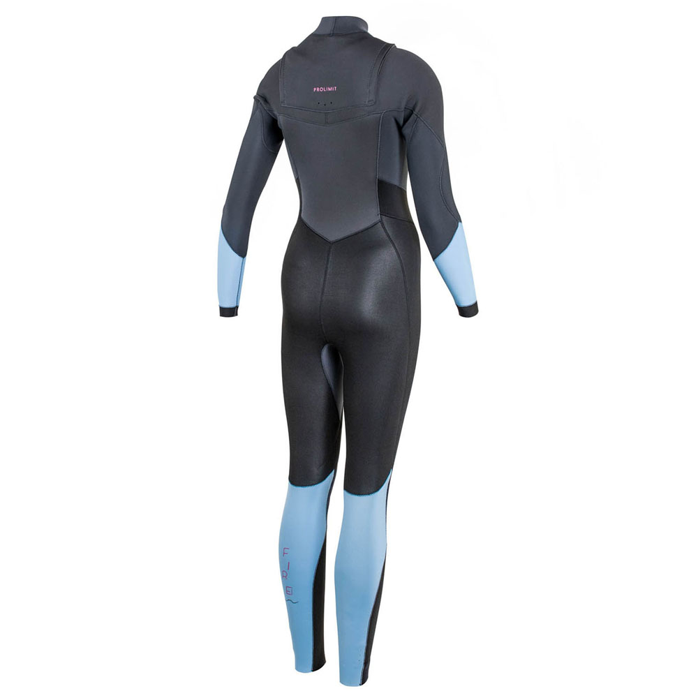 Prolimit Fire steamer Freezip 4/3 mm borstrits grijs wetsuit dames