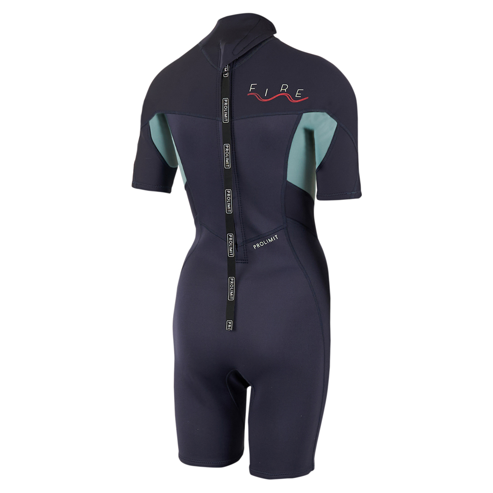Prolimit Fire shorty 2/2 mm rugrits blauw wetsuit dames