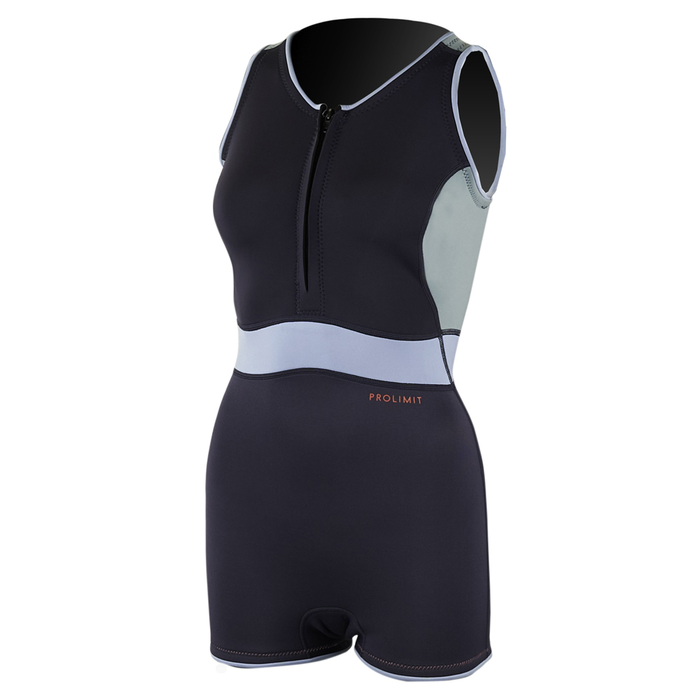 Prolimit Fire sleeveless shorty 2/2 mm borstrits blauw wetsuit dames