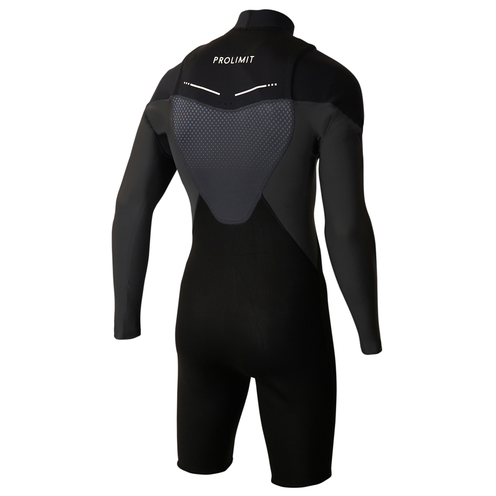 Prolimit Fusion longarm shorty Freezip 2/2 mm borstrits zwart wetsuit heren
