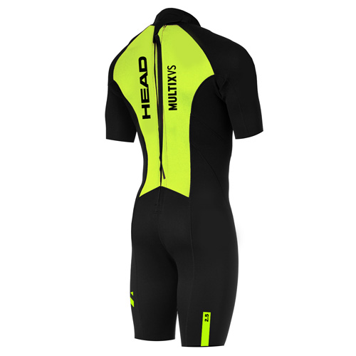 multix vl heren shorty wetsuit lime 2.5mm