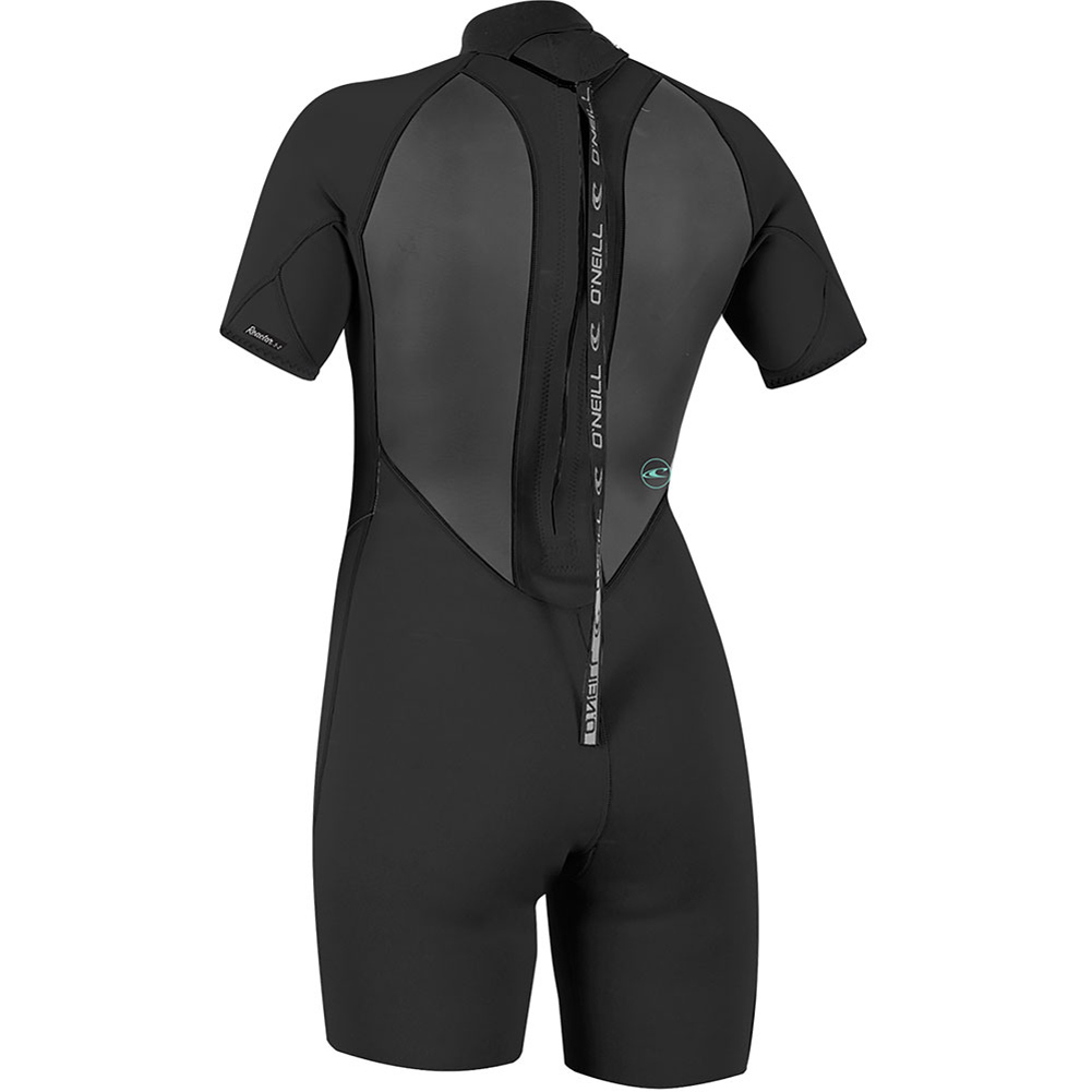 Oneill Reactor2 2mm rug rits shorty dames zwart Wetsuit.nl